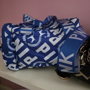 PINK (Off-Brand) Blue Logo Small Duffle / Gym Bag